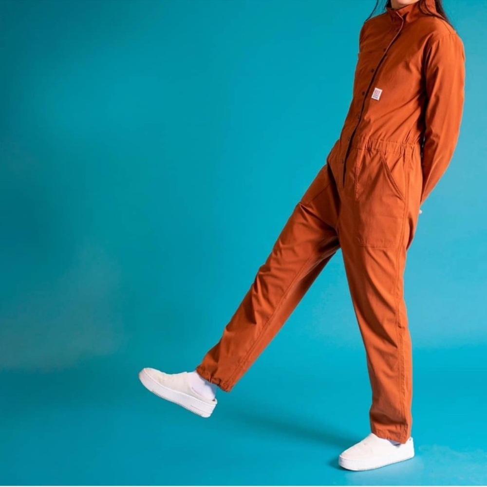 Topo Designs Brick/Rust long sleeved Coveralls Jumpsuit size M